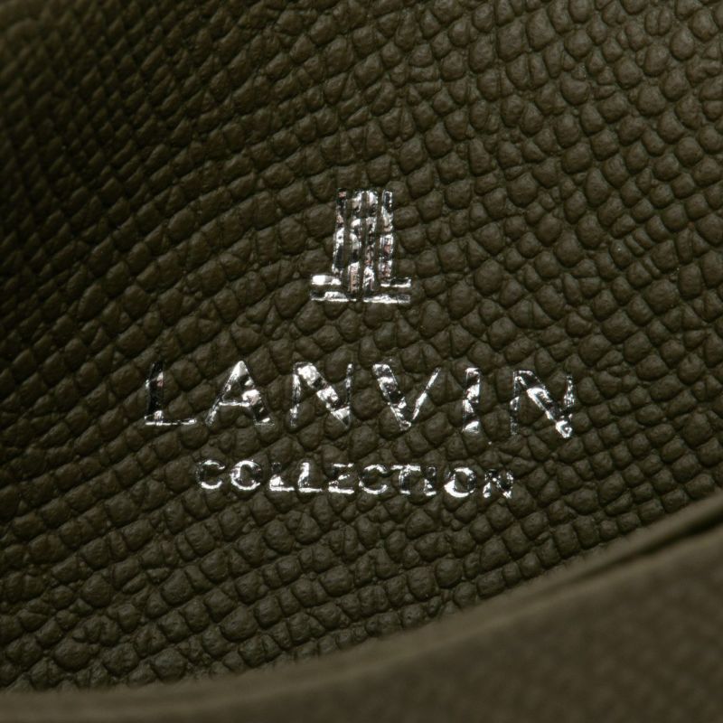 LANVIN COLLECTION THIN CONSTRUCTION 名刺入れ カーキ