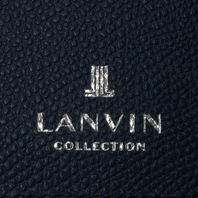 LANVIN COLLECTION THIN CONSTRUCTION 小銭入れ付き二つ折り財布 ネイビー