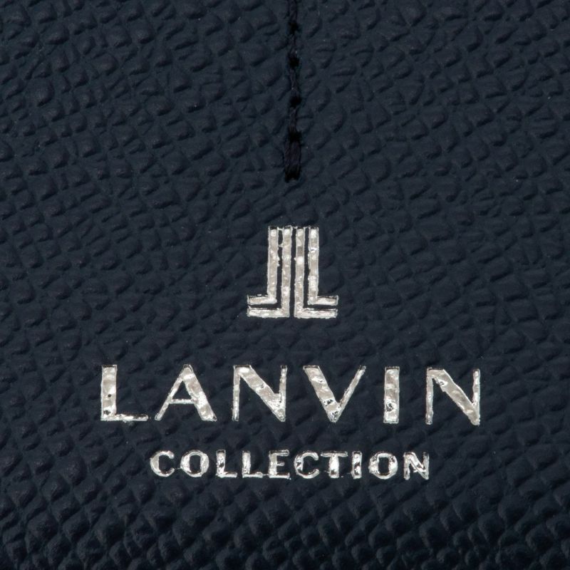 LANVIN COLLECTION THIN CONSTRUCTION かぶせ型長財布 ネイビー