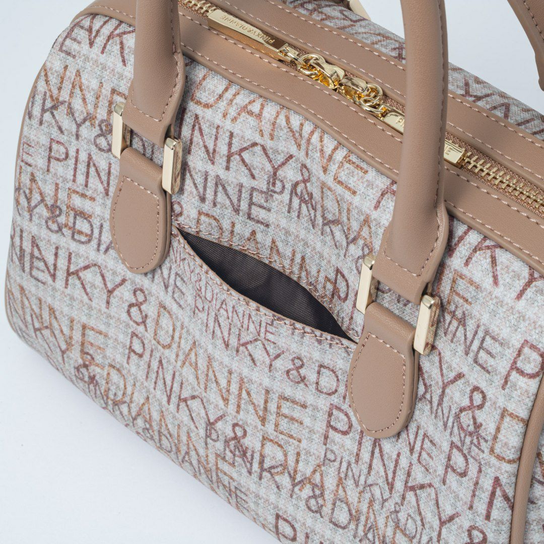 PINKY&DIANNEミックスツイード 2WAYボストン ベージュ