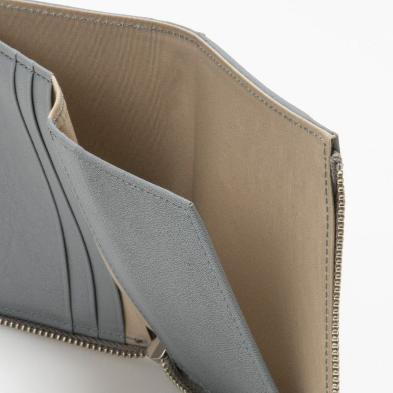 MARGARET HOWELL idea キール BOX折り財布 ブルーグレーMARGARET HOWELL idea キール BOX折り財布 ブルーグレー