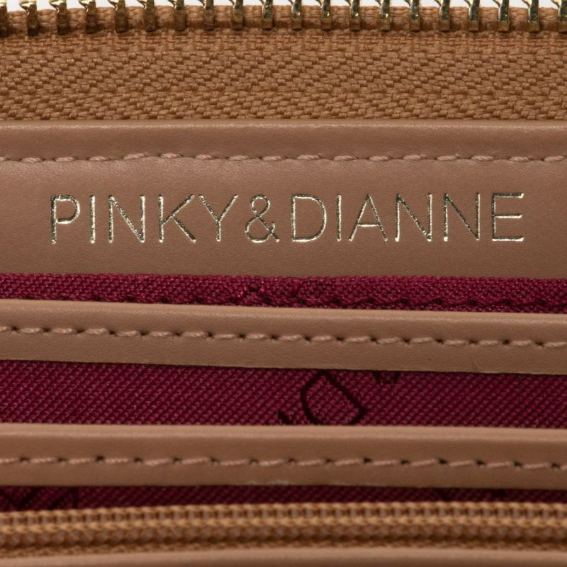 PINKY&DIANNEミックスツイード ラウンドファスナー長財布 ベージュ