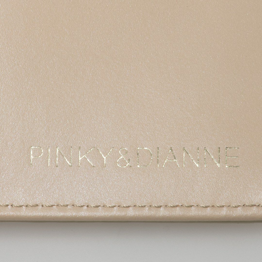 PINKY&DIANNEイタリアンクロコ  口金折り財布 ベージュ
