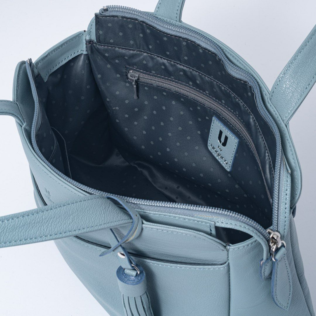  U by ungaro エヴァ トート ブルーグリーン