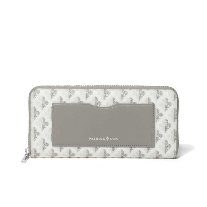 PATRICK COXカラフルメゾン ラウンドファスナー長財布 ホワイト