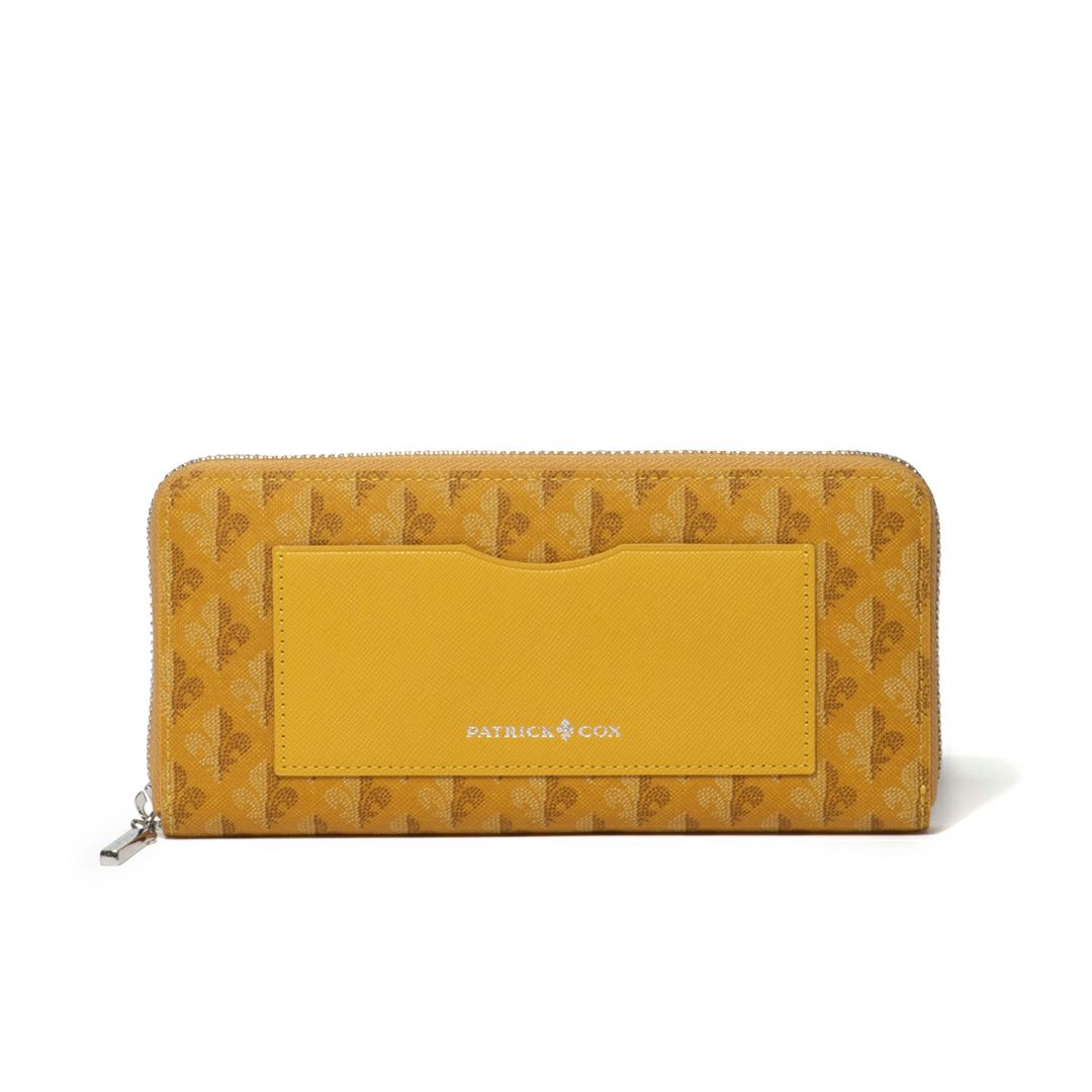 PATRICK COXカラフルメゾン ラウンドファスナー長財布 イエロー
