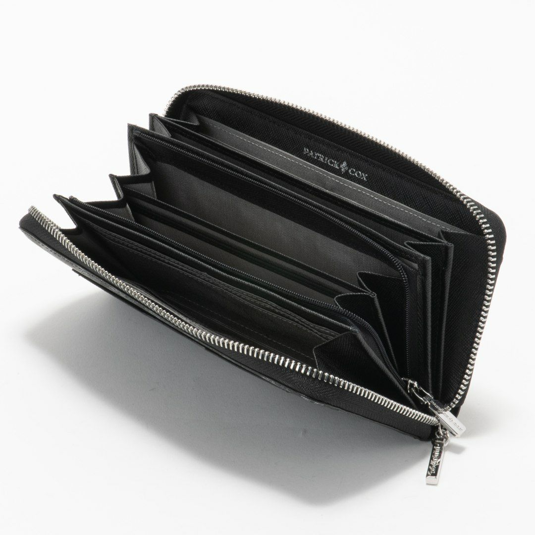PATRICK COXカラフルメゾン ラウンドファスナー長財布 ブラック