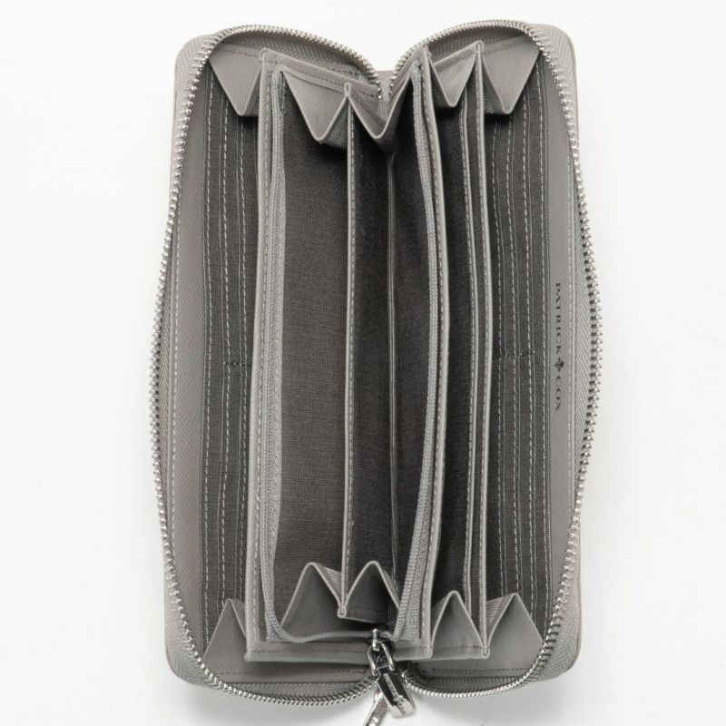 PATRICK COXカラフルメゾン ラウンドファスナー長財布 ホワイト