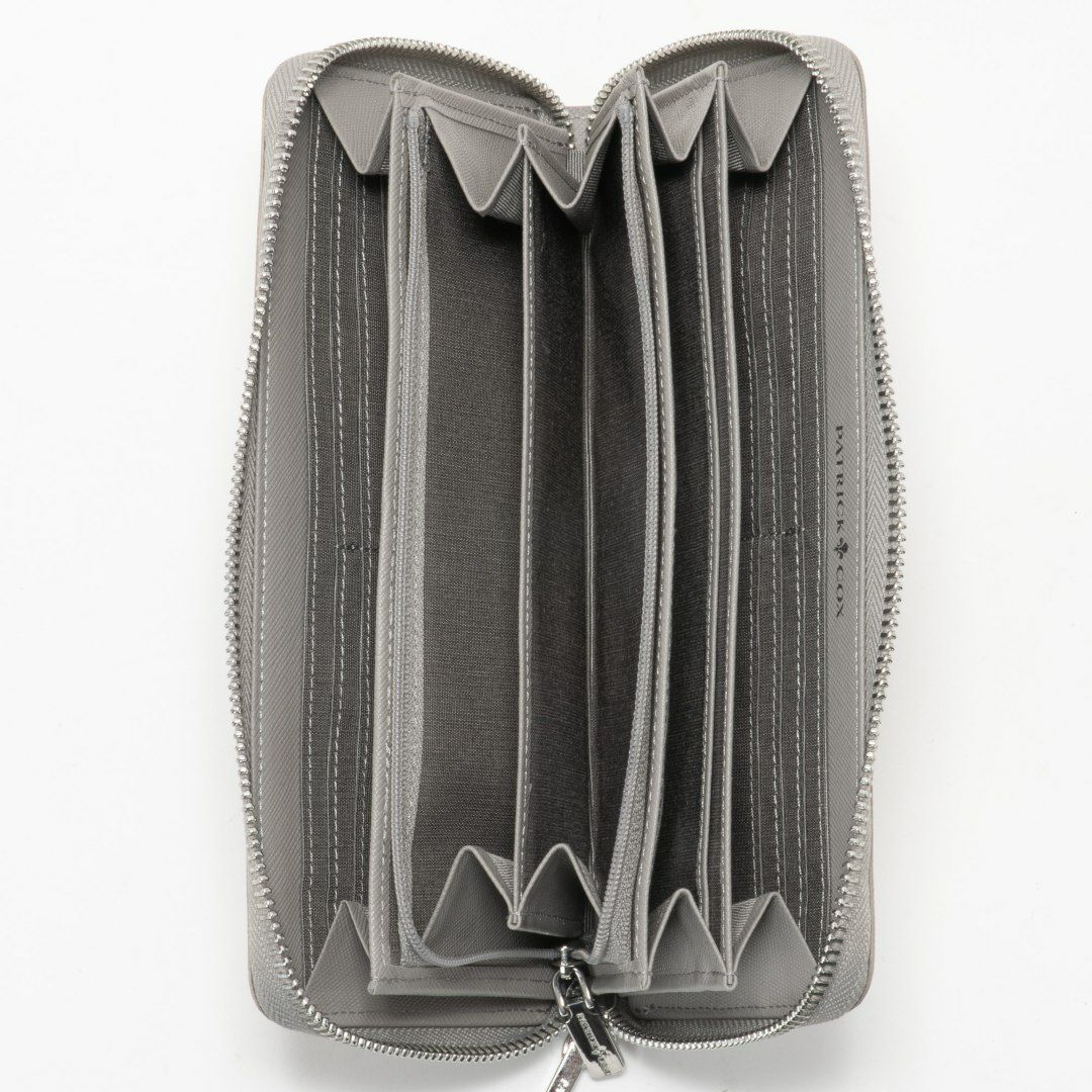 PATRICK COXカラフルメゾン ラウンドファスナー長財布 ホワイト