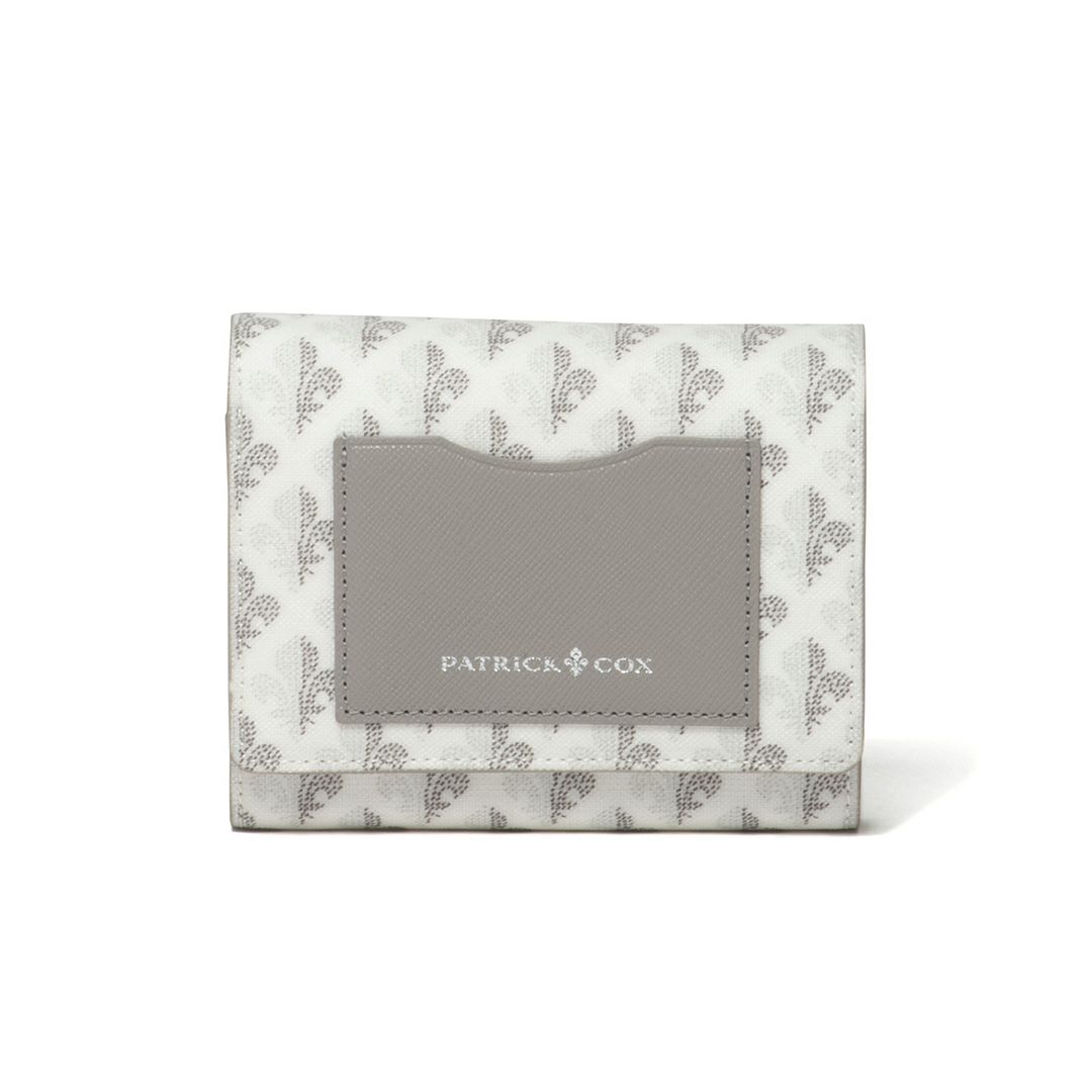 PATRICK COXカラフルメゾン L字ファスナー折り財布 ホワイト