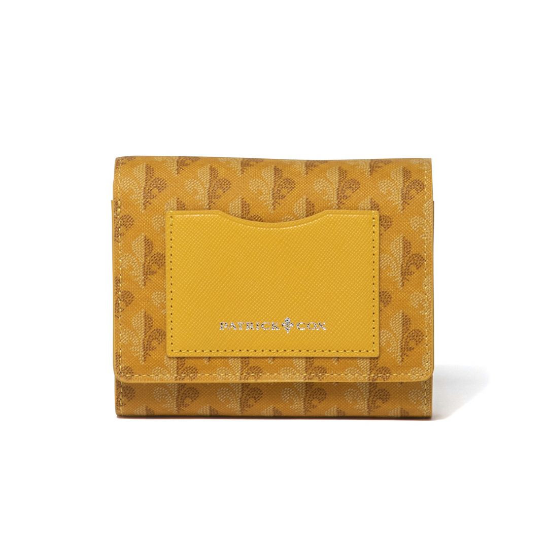 PATRICK COXカラフルメゾン L字ファスナー折り財布 イエロー