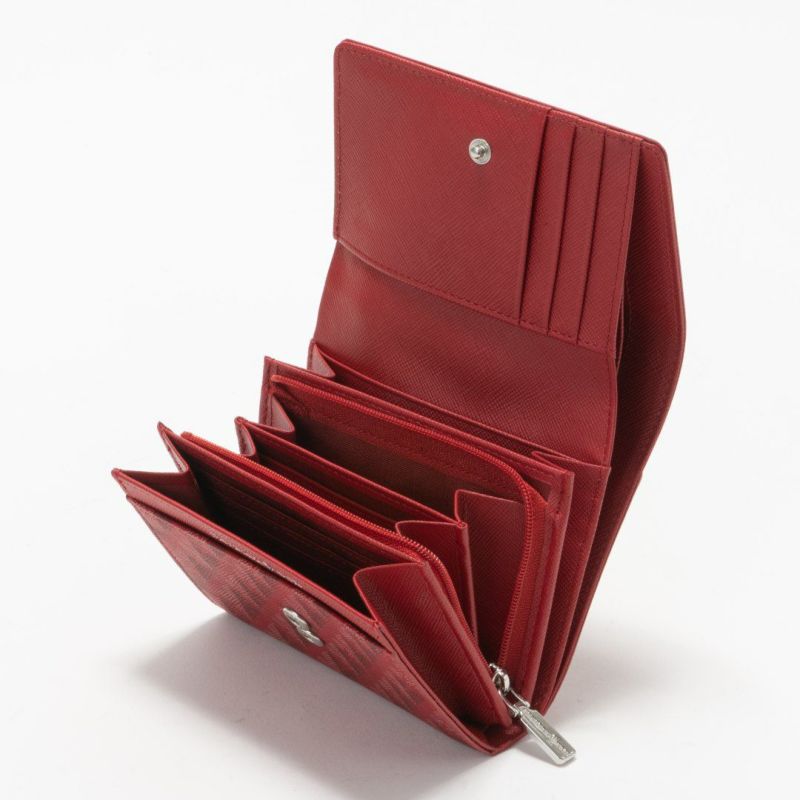 PATRICK COXカラフルメゾン L字ファスナー折り財布 レッド