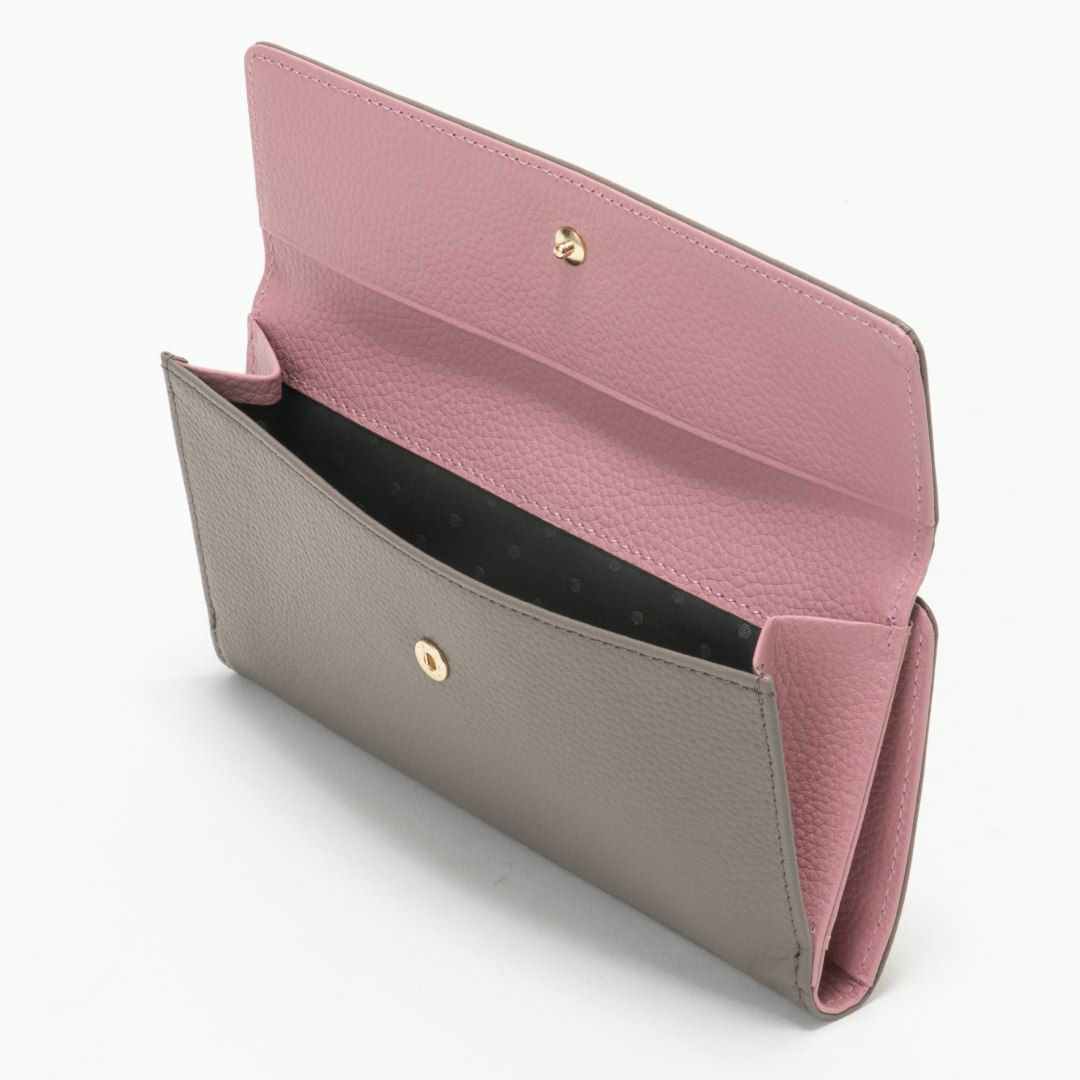 U by ungaroシルヴィー 外ポケット二つ折り長財布 グレー