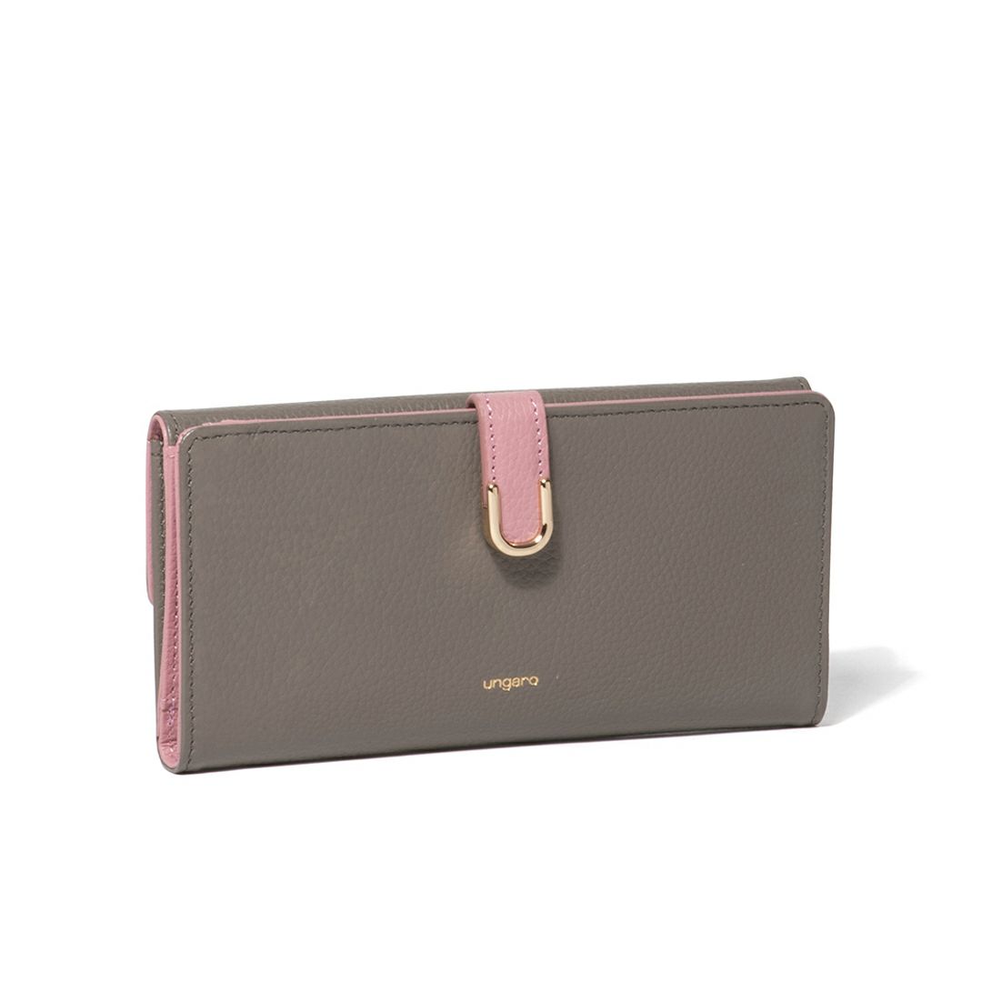 U by ungaroシルヴィー 外ポケット二つ折り長財布 グレー