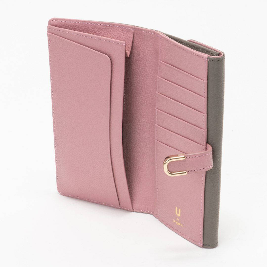 U by ungaroシルヴィー 外ポケット二つ折り長財布 グレー