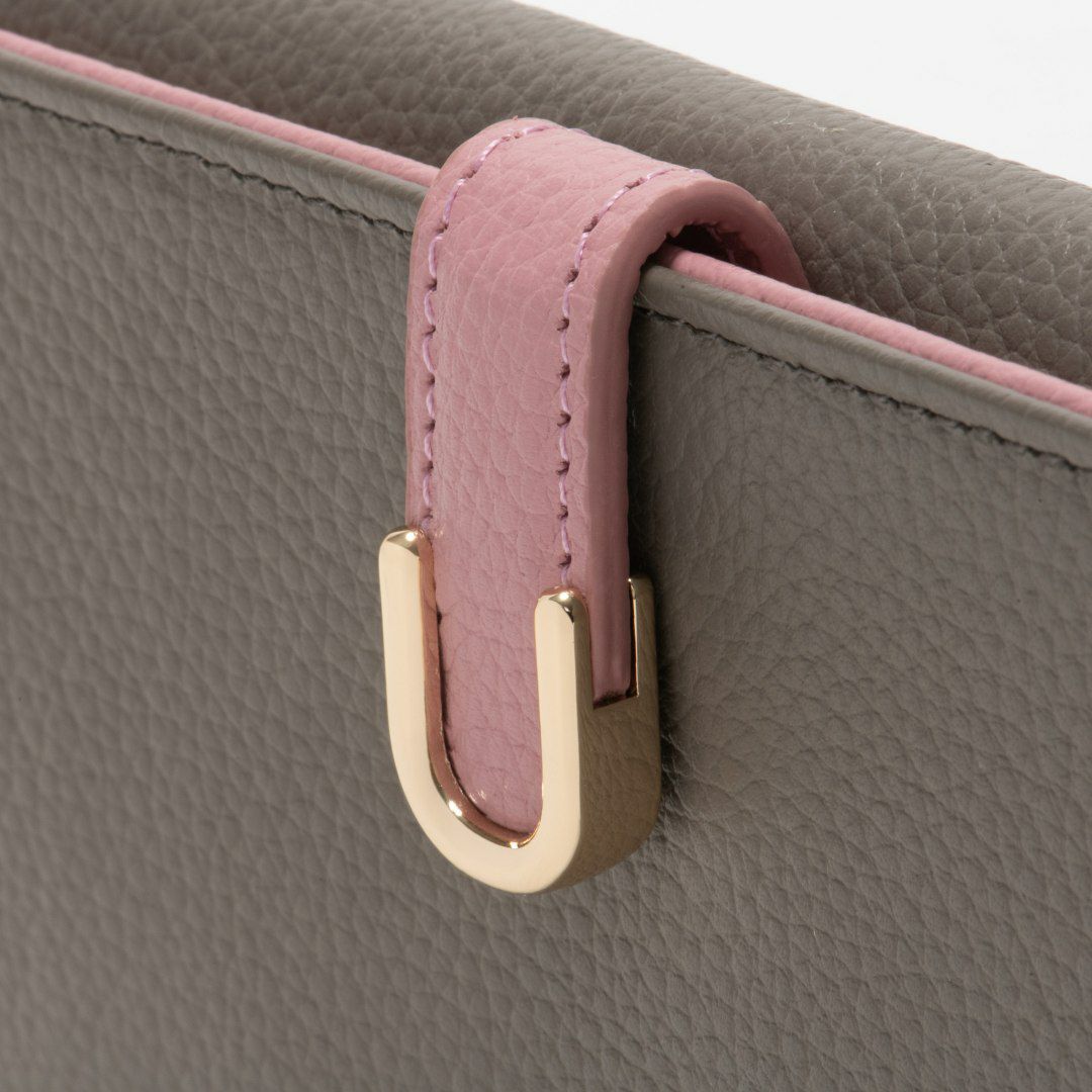 U by ungaroシルヴィー 外ポケット二つ折り長財布 グレー