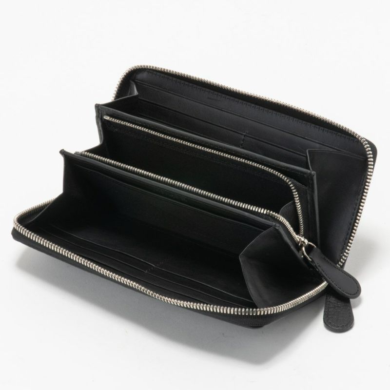 NOMADOI シュリンク ラウンドファスナー長財布 ブラック