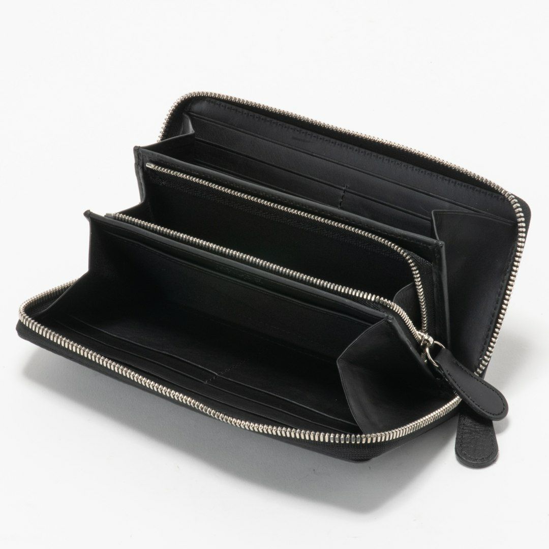 NOMADOI シュリンク ラウンドファスナー長財布 ブラック