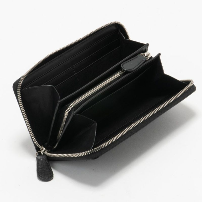 NOMADOI シュリンク ラウンドファスナー長財布 ブラック