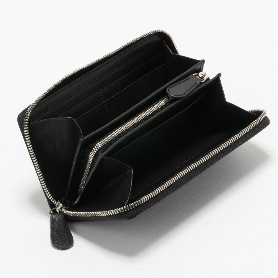 NOMADOI シュリンク ラウンドファスナー長財布 ブラック