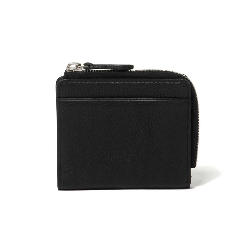 NOMADOI シュリンク L字ファスナー折り財布 ブラック