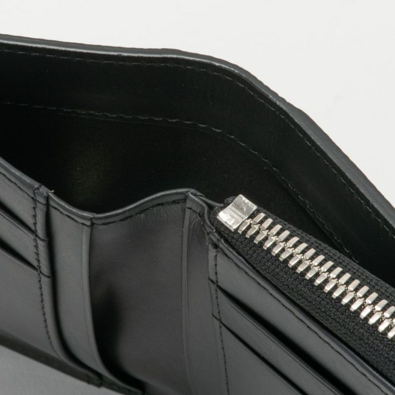 NOMADOI シュリンク L字ファスナー折り財布 ブラック