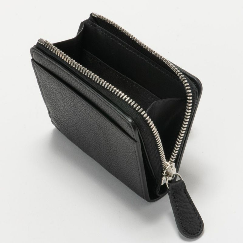 NOMADOI シュリンク L字ファスナー折り財布 ブラック