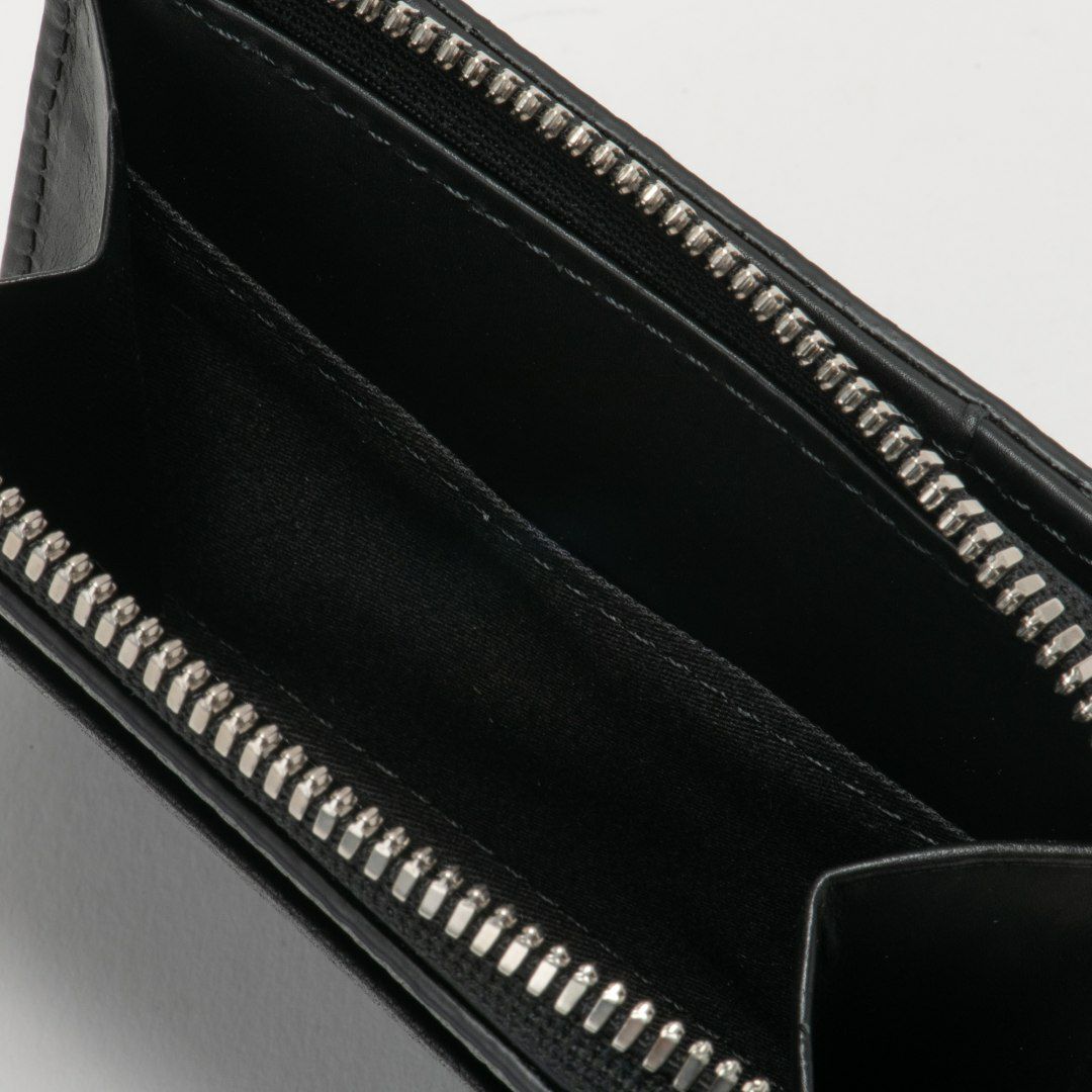 NOMADOI シュリンク L字ファスナー折り財布 ブラック