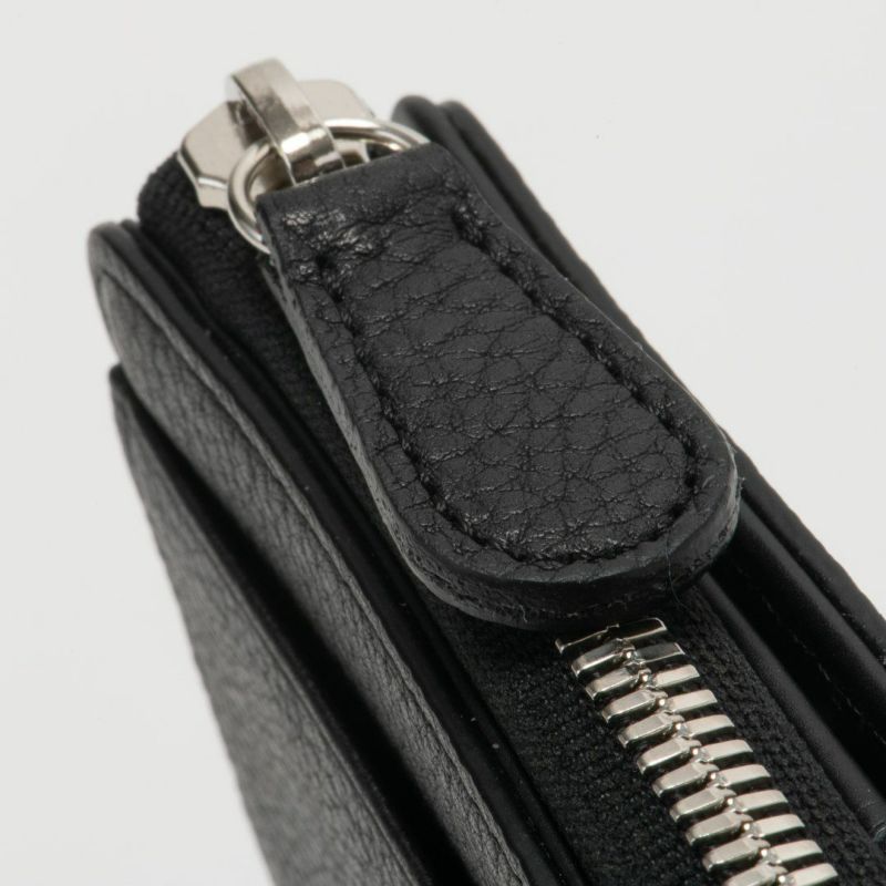 NOMADOI シュリンク L字ファスナー折り財布 ブラック