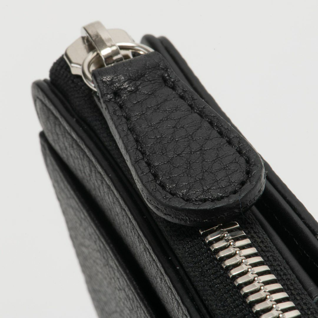 NOMADOI シュリンク L字ファスナー折り財布 ブラック