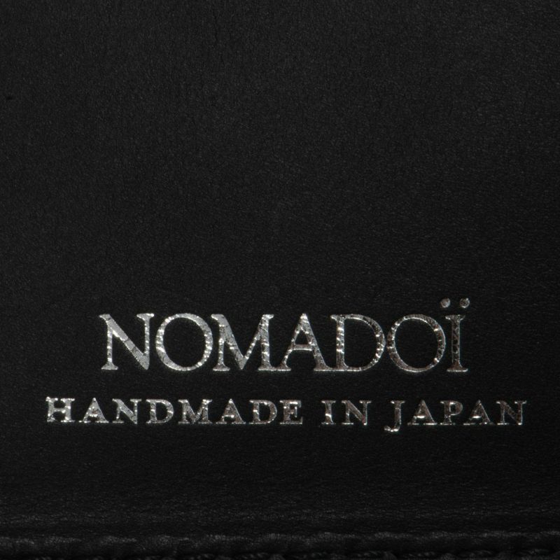 NOMADOI シュリンク L字ファスナー縦型折り財布 ブラック