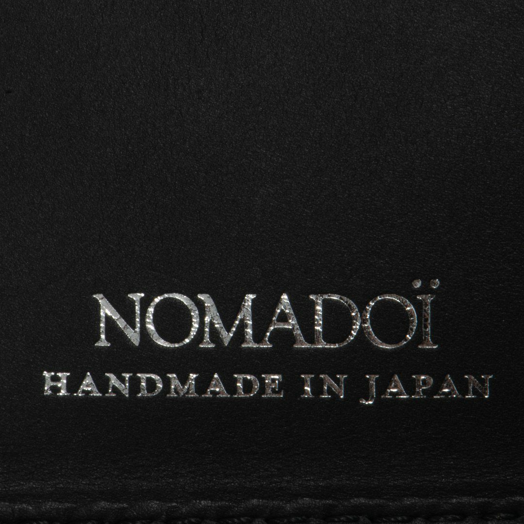 NOMADOI シュリンク L字ファスナー縦型折り財布 ブラック