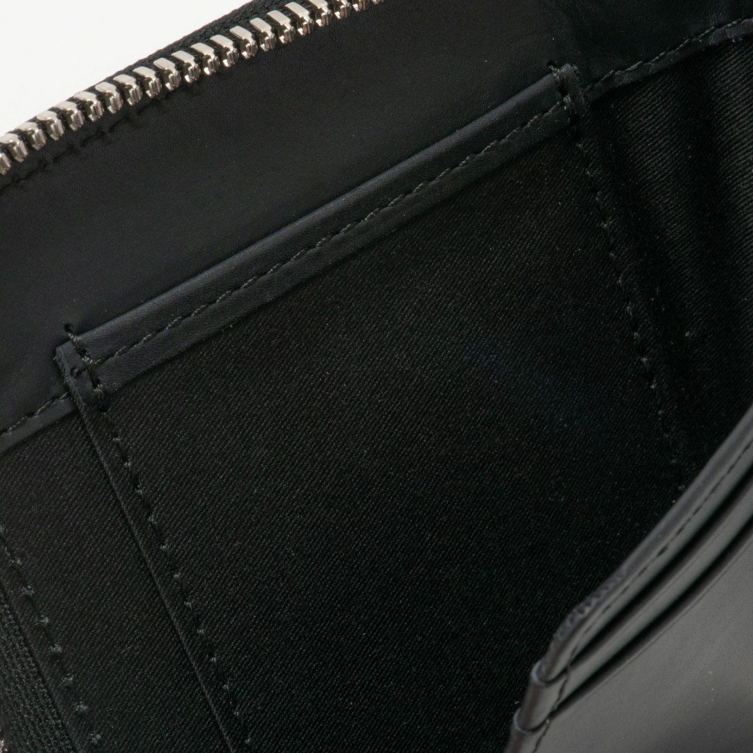 NOMADOI シュリンク L字ファスナー縦型折り財布 ブラック