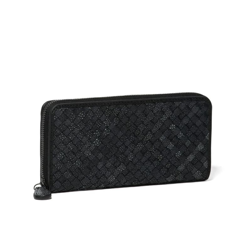 NOMADOI ガルーシャメッシュ ラウンドファスナー長財布 ブラック