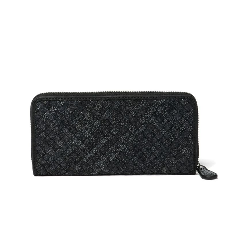 NOMADOI ガルーシャメッシュ ラウンドファスナー長財布 ブラック