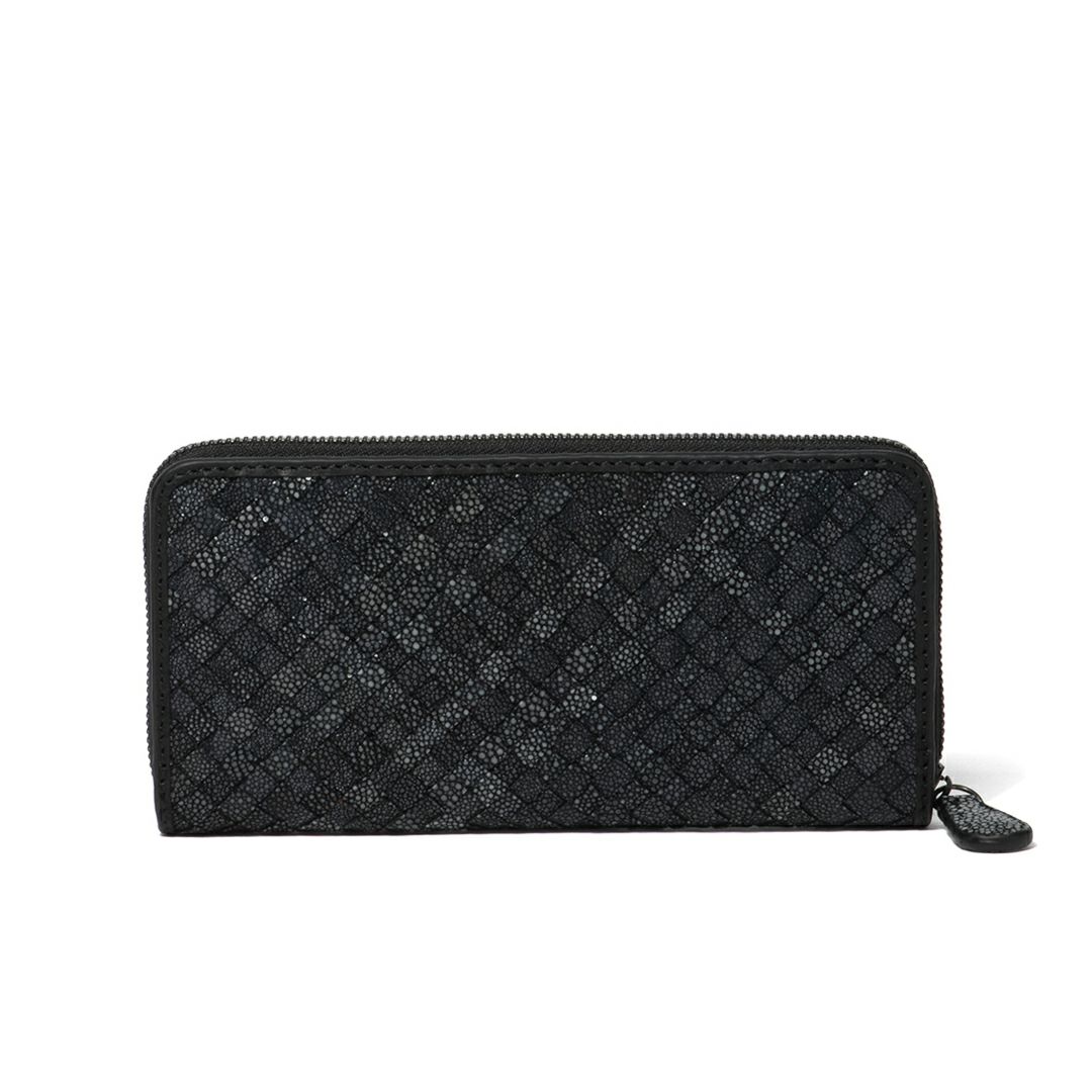 NOMADOI ガルーシャメッシュ ラウンドファスナー長財布 ブラック