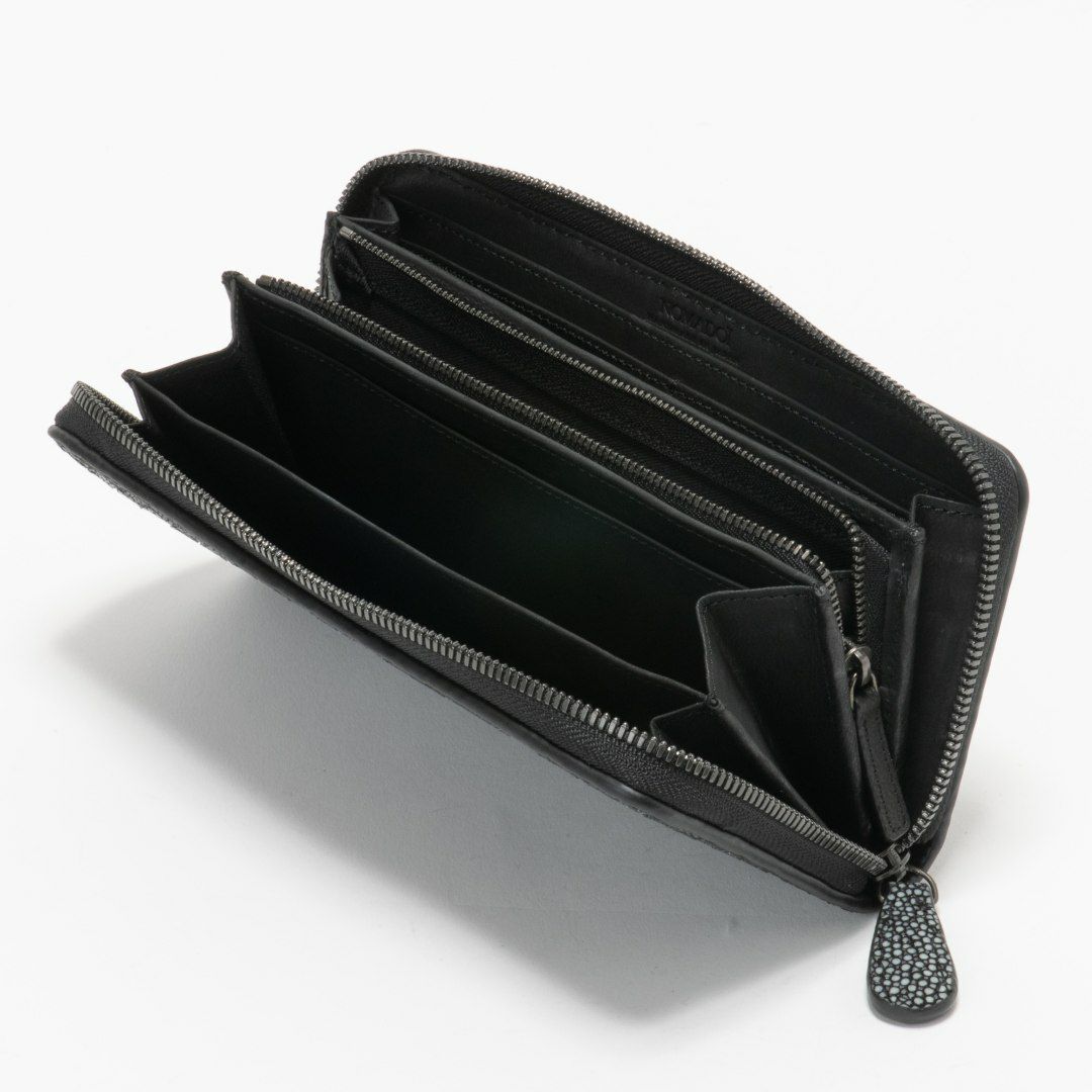 NOMADOI ガルーシャメッシュ ラウンドファスナー長財布 ブラック