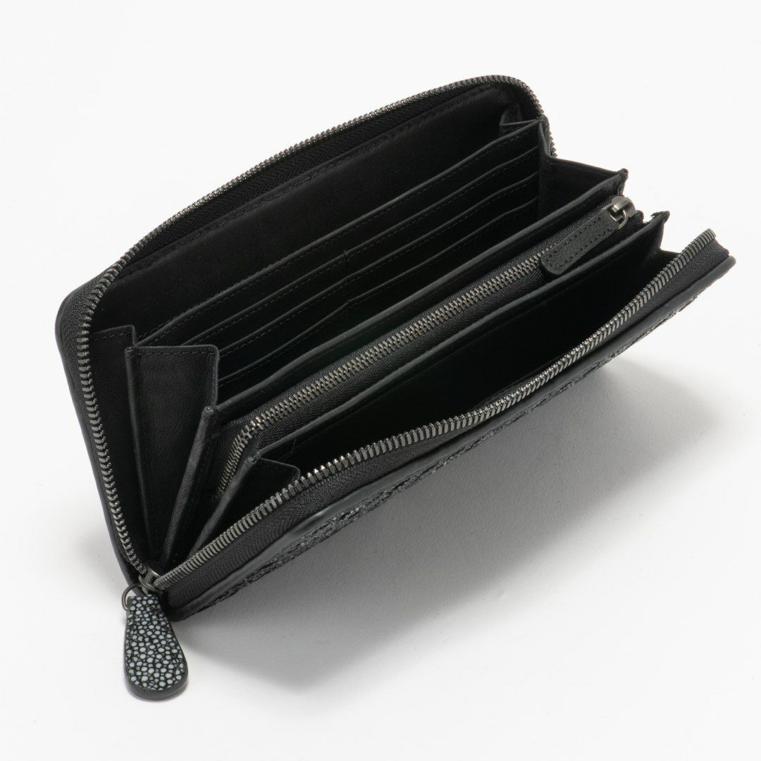 NOMADOI ガルーシャメッシュ ラウンドファスナー長財布 ブラック
