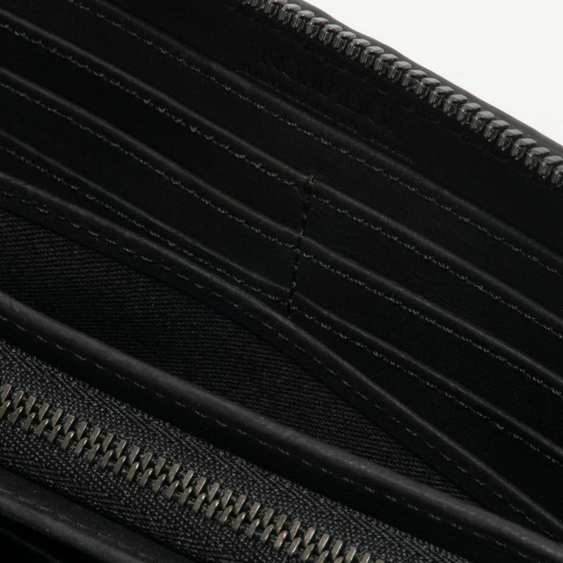 NOMADOI ガルーシャメッシュ ラウンドファスナー長財布 ブラック