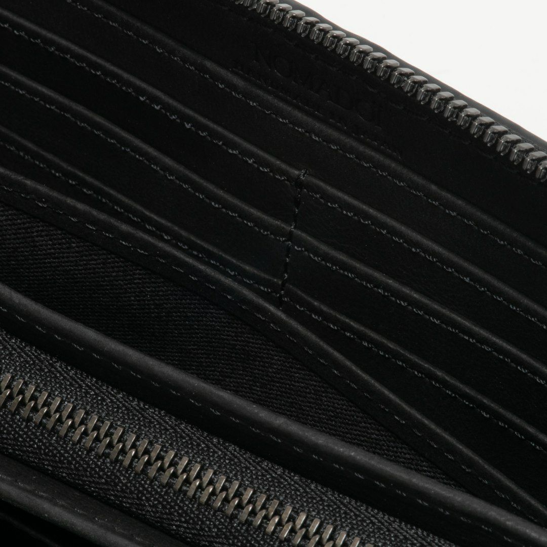 NOMADOI ガルーシャメッシュ ラウンドファスナー長財布 ブラック