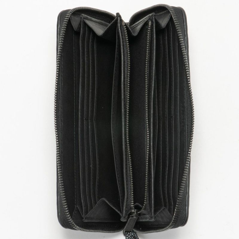 NOMADOI ガルーシャメッシュ ラウンドファスナー長財布 ブラック