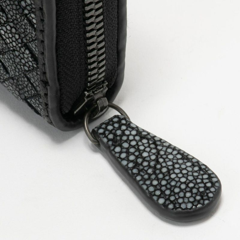 NOMADOI ガルーシャメッシュ ラウンドファスナー長財布 ブラック