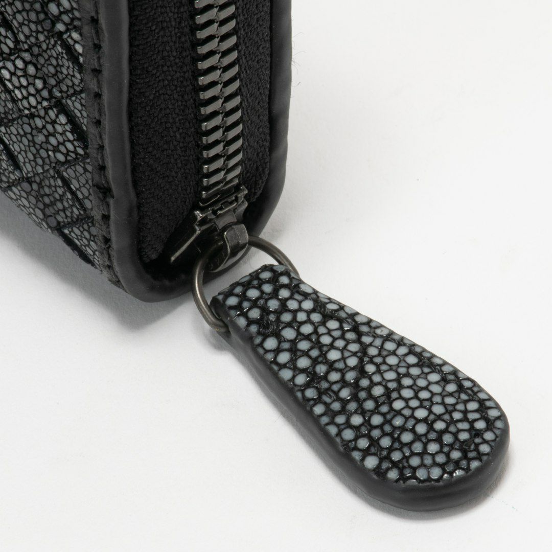 NOMADOI ガルーシャメッシュ ラウンドファスナー長財布 ブラック