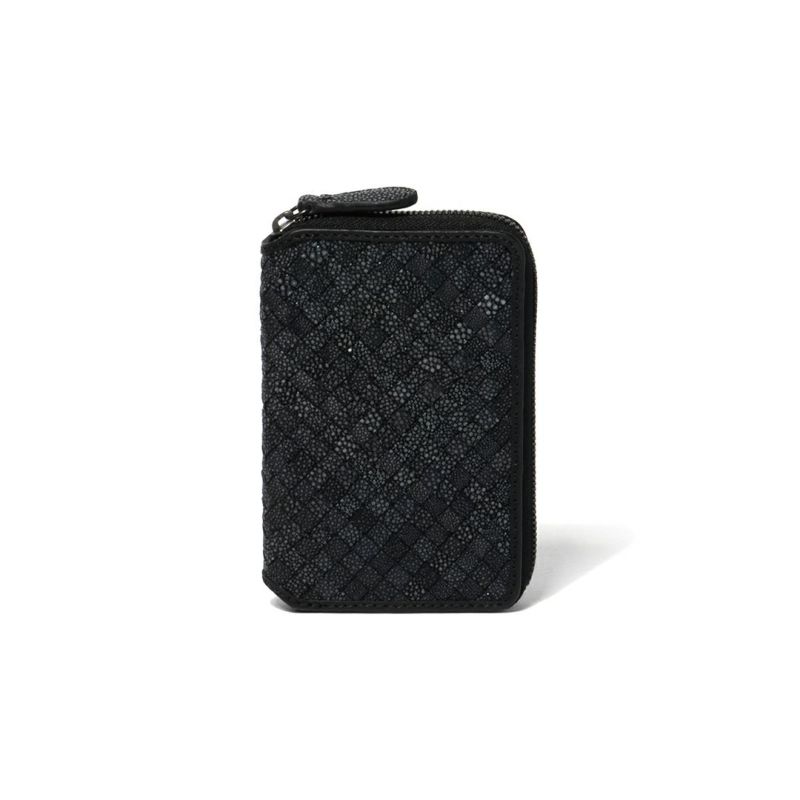 NOMADOI ガルーシャメッシュ ラウンドファスナー折り財布 ブラック