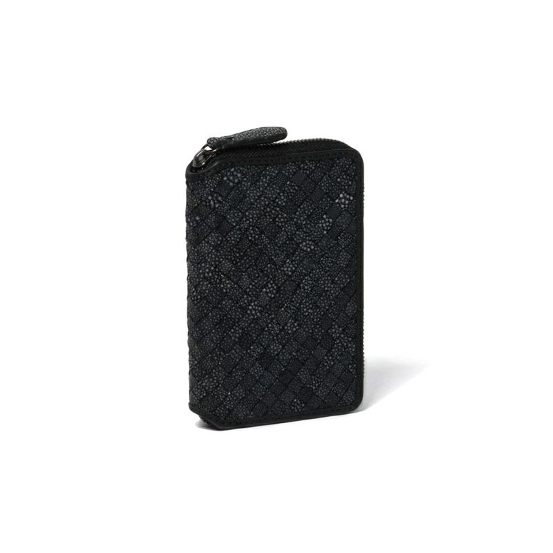 NOMADOI ガルーシャメッシュ ラウンドファスナー折り財布 ブラック