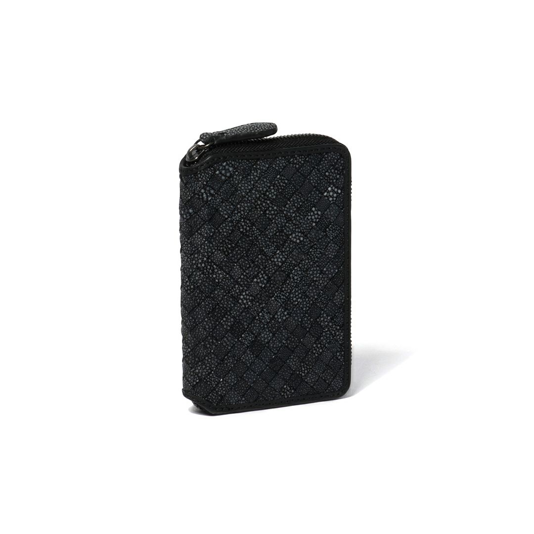 NOMADOI ガルーシャメッシュ ラウンドファスナー折り財布 ブラック