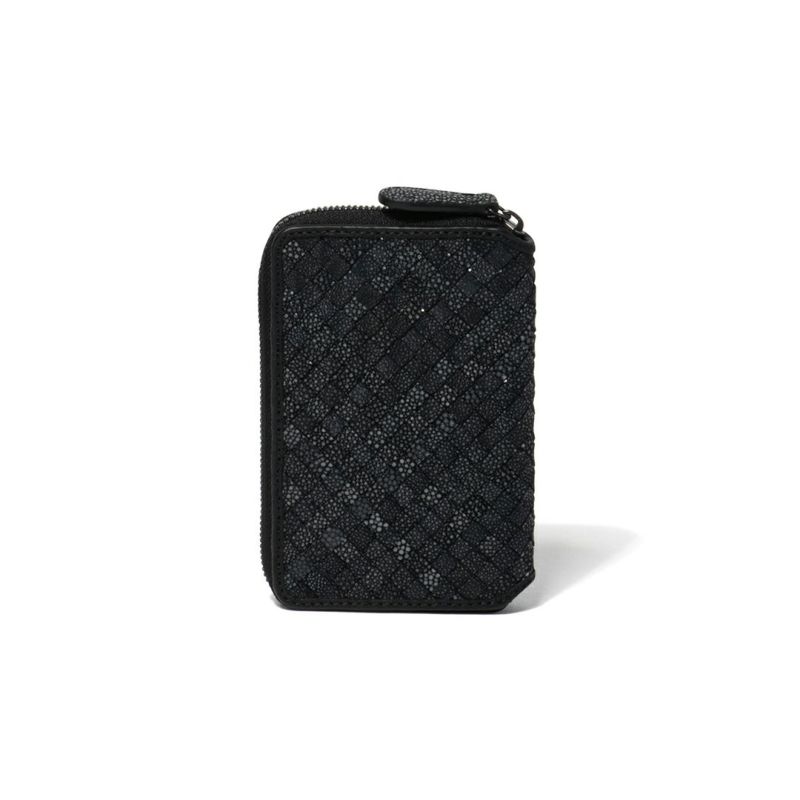 NOMADOI ガルーシャメッシュ ラウンドファスナー折り財布 ブラック