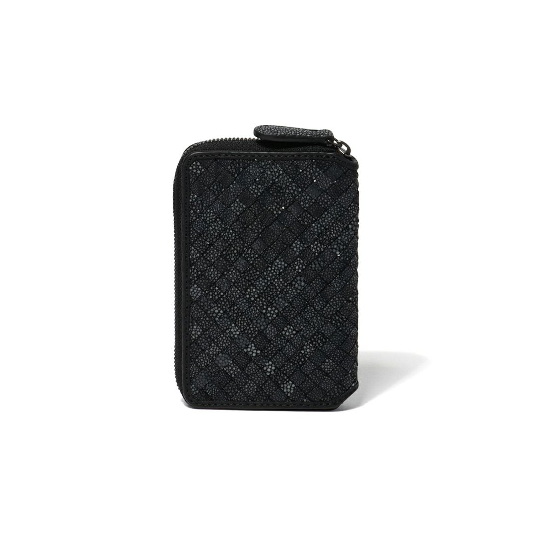 NOMADOI ガルーシャメッシュ ラウンドファスナー折り財布 ブラック