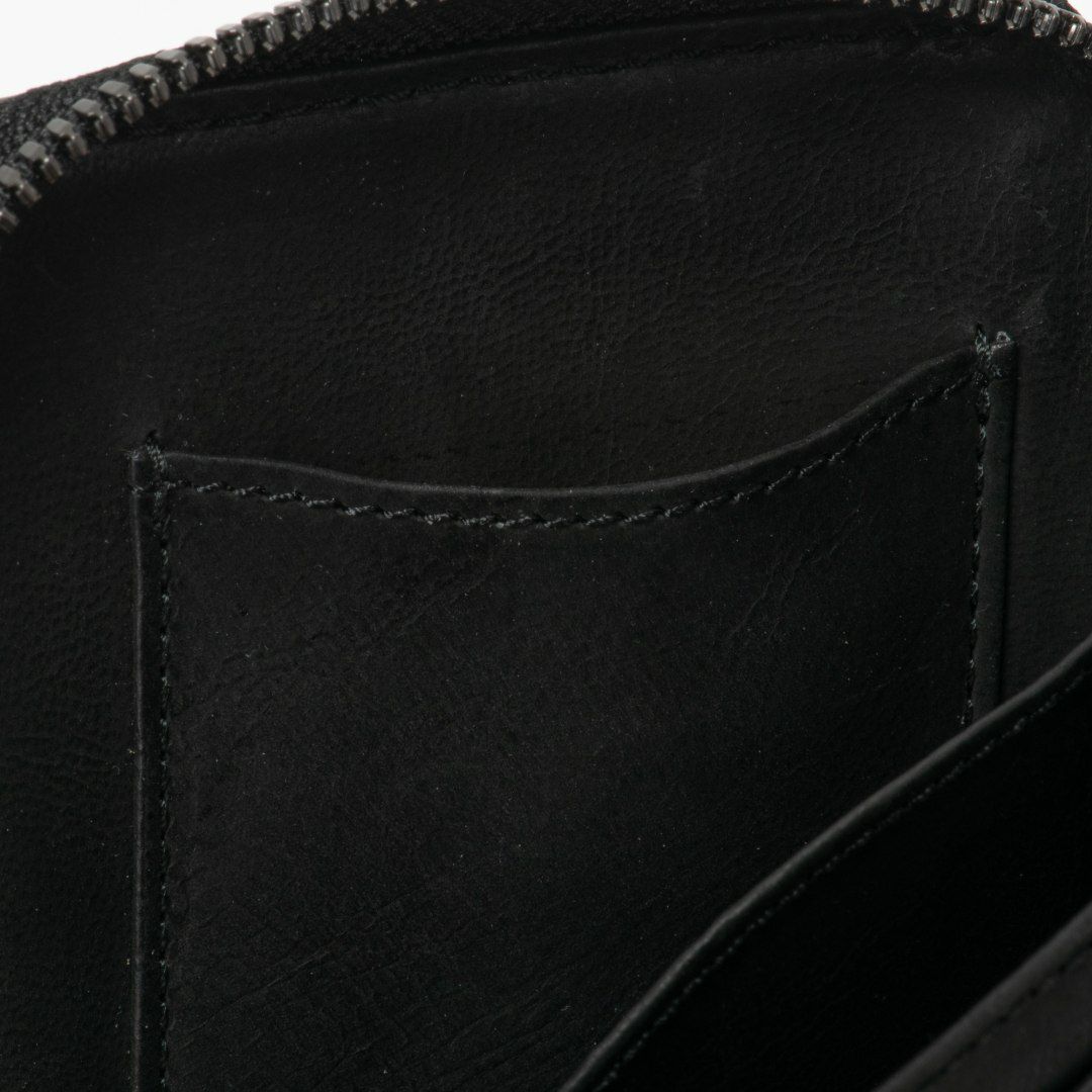 NOMADOI ガルーシャメッシュ ラウンドファスナー折り財布 ブラック