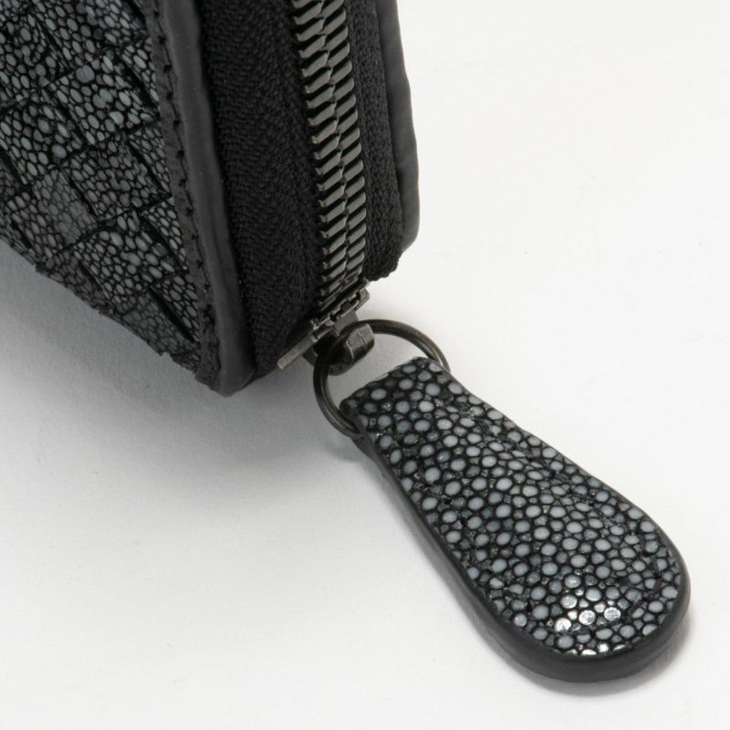 NOMADOI ガルーシャメッシュ ラウンドファスナー折り財布 ブラック